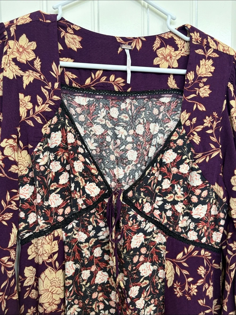 Free People Odette Floral Long Sleeve Tunic‎ Size L